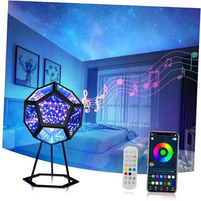 Infinity Mirror Light, Infinite Dodecahedron Light for Gaming Room Decor 3D 