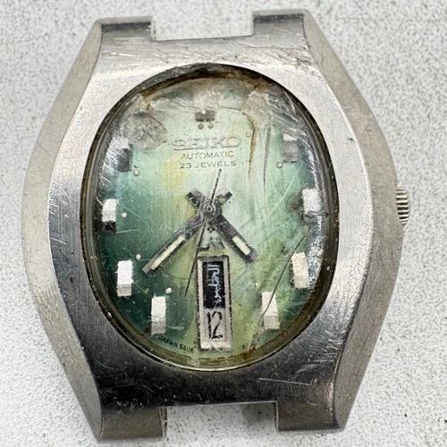 Vintage Seiko 5606-5100 Green Fade Day Date Men's Automatic Wristwatch 5606A