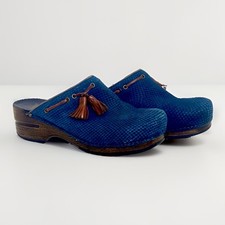 Dansko Shannon Blue Snake Nubuck Leather Tass...