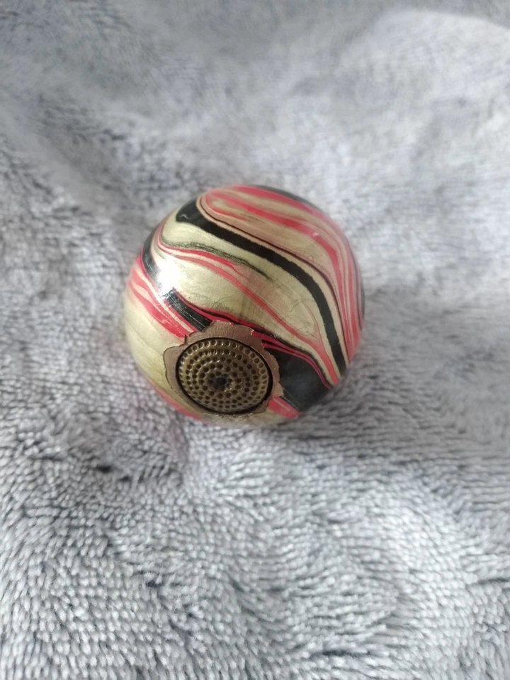 ancien étui oeuf à coudre marbré - Photo 3/4