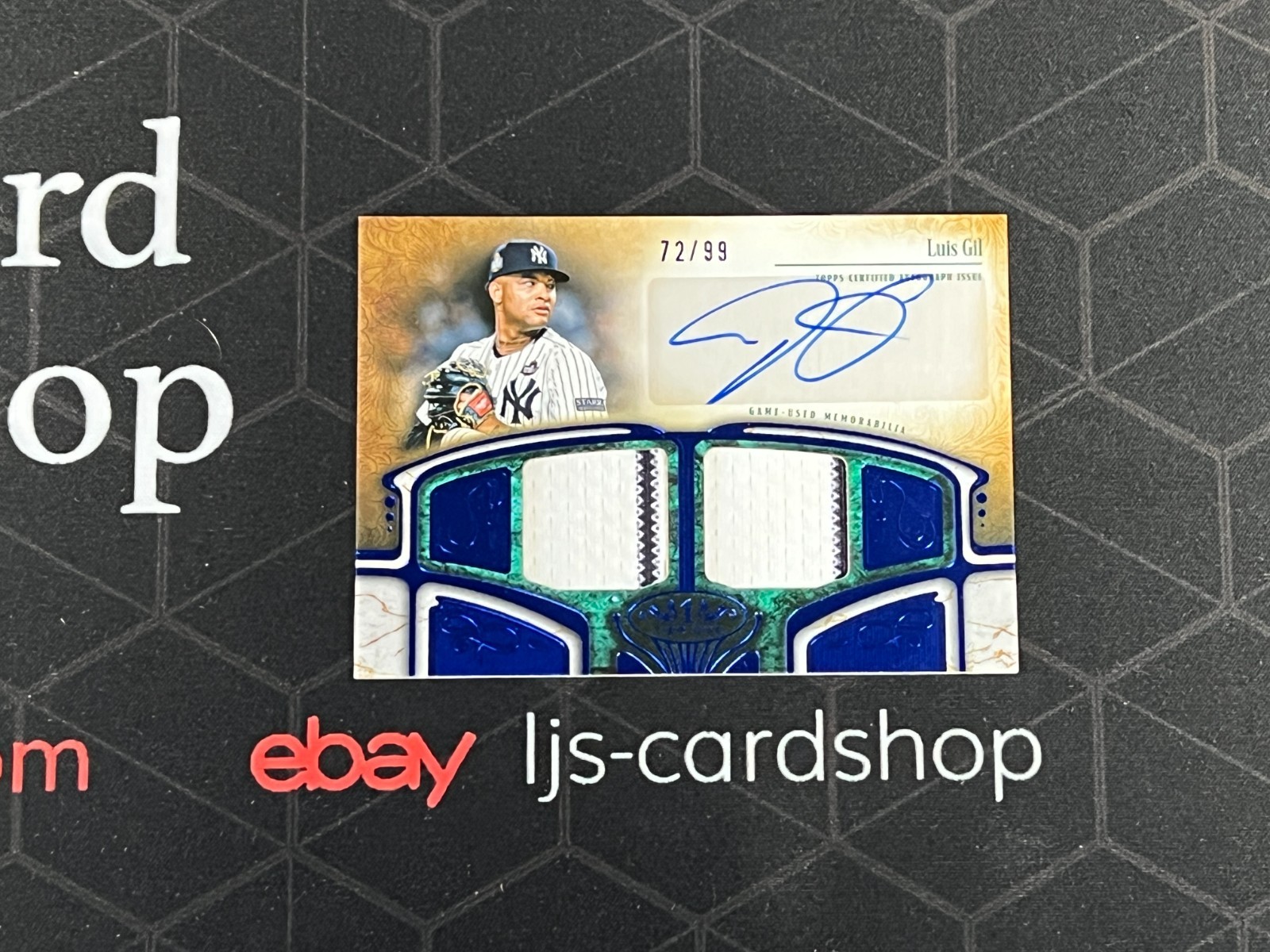 2026 Topps Tier One Luis Gil Tier One Dual Patch Auto /99 J1