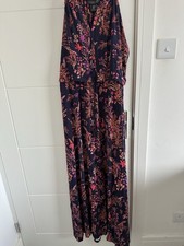 Rachel Zoe size XL black Floral Long Dress no Sleeve worn once