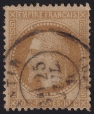FRANCE 1871, Y&T #21 - NAPOLEON III - USED - OBL. CAD MONASTIR
