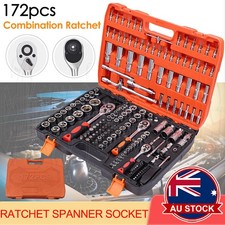 172Pcs Metric Ratchet Spanner Socket Set 1/4" 1/2" 3/8"  Tool Kit Wrench Toolbox