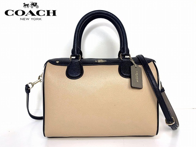 COACH Color Block Leather Satchel 2-Way Shoulder Bag Luxury Handbag