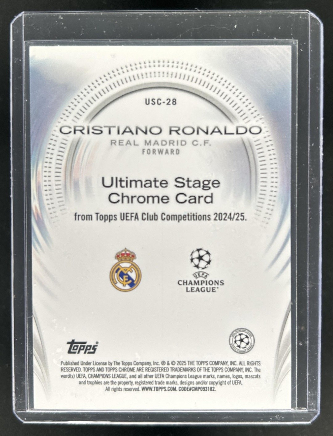 2024-25 Topps UEFA Cristiano Ronaldo Ultimate Stage Chrome #USC-28 Real Madrid view 2