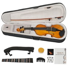 Full Size 4/4 Violin Set for Adults Beginners Students with Hard Case Bow, Rosin