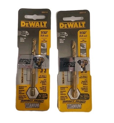 2 DeWalt 7/32'' X 3'' Impact Ready High Speed Hex Shank Drill Bits (DD5114)