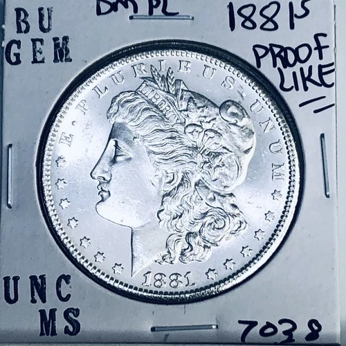1881 S BU GEM MORGAN SILVER DOLLAR UNC MS+++ U.S. MINT RARE COIN 7038