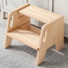 Toddler Step Stool 3Height Adjustable Wooden Kids Birch Marine Plywood