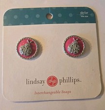 New Lindsay Phillips Skylar Shoe Snaps Pink Green Ladybug Interchangeable
