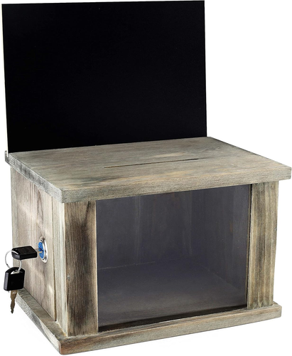 Scatola Legno Suggerimenti e Commenti 8,75 X 6 Donazioni di Beneficenza Collezione Box Legno C - Foto 2 di 5