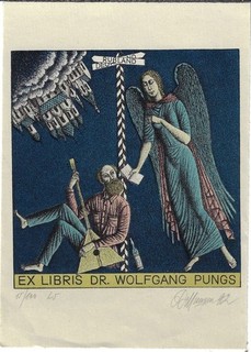 VALERY MISHIN: Exlibris für Wolfgang Pungs Engel Balalaika