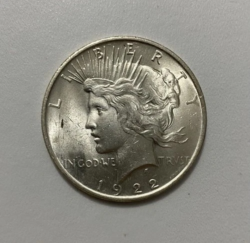 1922 Peace US Silver Dollar | Uncirculated, $1 Silver Coin