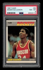 1987-88 Fleer Set-Break # 80 Akeem Olajuwon PSA 8 NM-MT