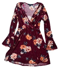 One Clothing Red Floral Dress Size Small