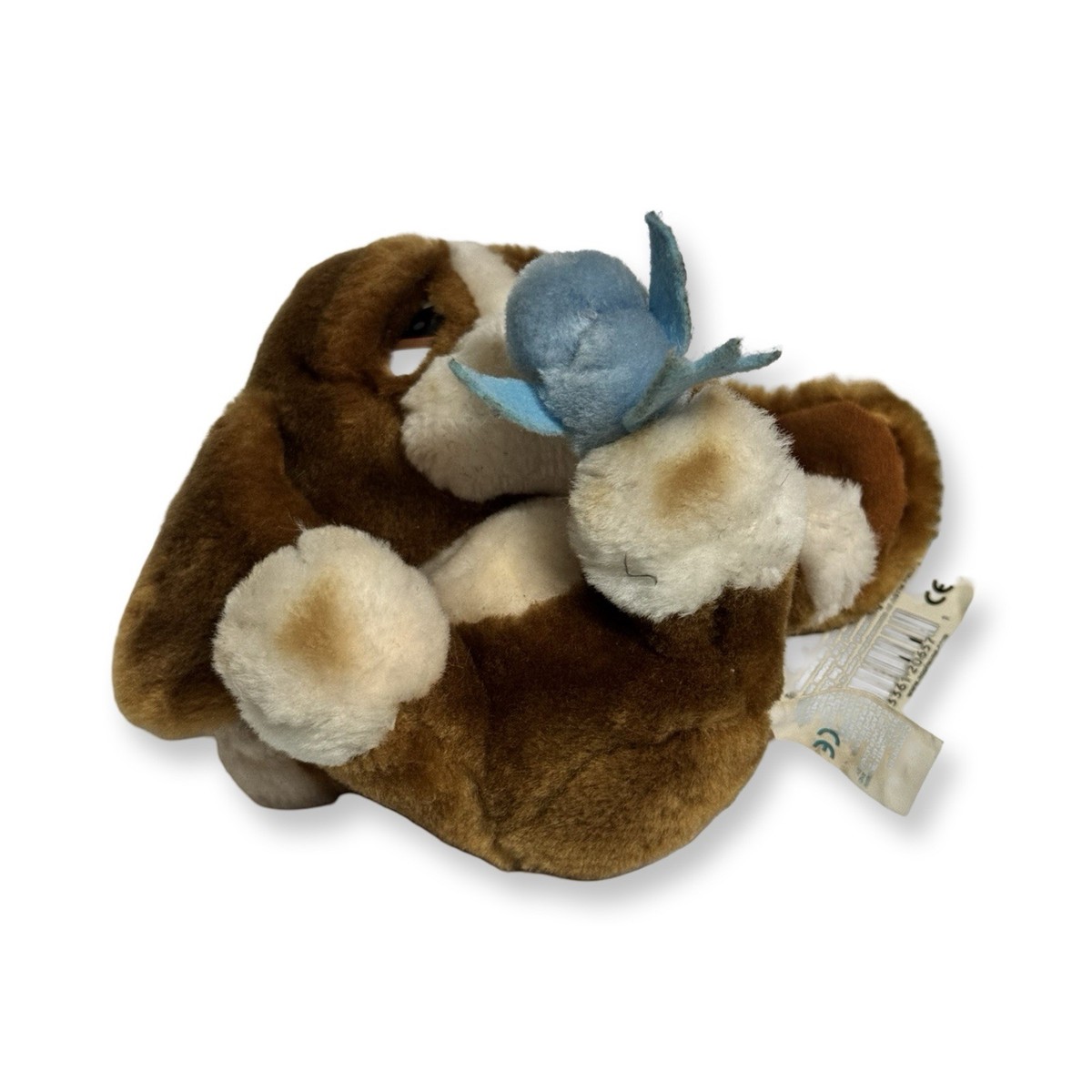 Vintage Applause Sad Sam Honey Plush Dog w Blue Bird Toy 6-7” W