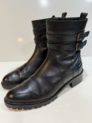 Fabianelli Women's Leather Ankle Biker Boots Size 39 / US 8.5