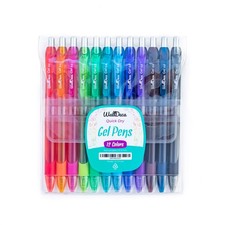 Gel Pens 12 Count, Fine Point Tip 0.5mm, Assorted Rainbow Colors, Retractab...