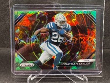 JONATHAN TAYLOR 2023 PANINI PRIZM FIREWORKS GREEN ICE PRIZMS #F-16  COLTS
