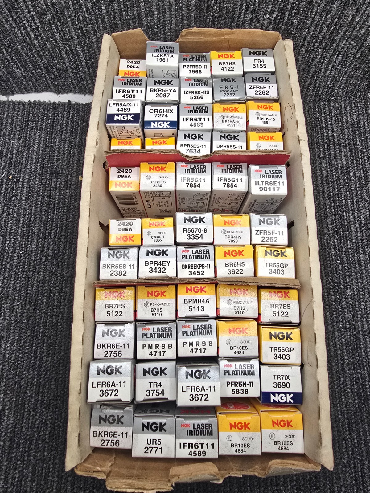 QTY 55 NGK Mixed Spark Plugs 2420 1961 7968 4122 5155 4589 2087 5266 7252 2262