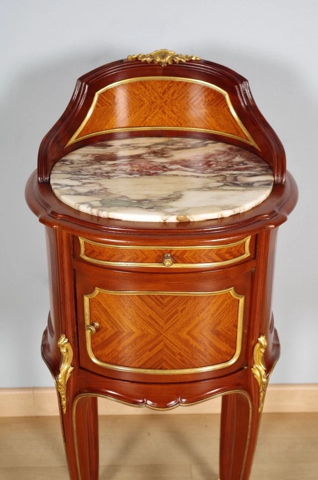 Table de chevet style Louis XV signée Rinck - Photo 3/4