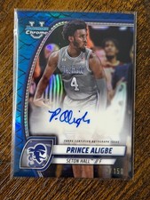 Prince Aligbe 2024-25 Bowman Chrome U Blue 072/150 AUTO Refractor Seton Hall