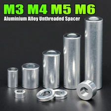 M3 M4 M5 M6 Aluminum Standoff Spacers Round Sleeve Bushing Collar Stand Off