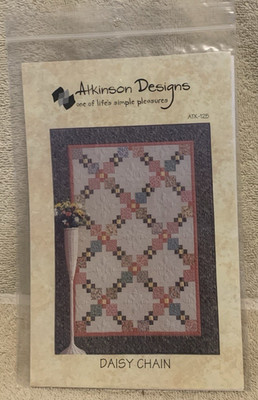 1999 Atkinson Designs DAISY CHAIN Lap & Queen Quilt Pattern Leaflet ATK-125-EUC