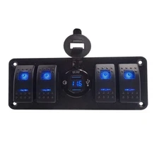 Marine Switch Panel with Quick Charger Dual USB Charger Voltmeter Waterproof ...