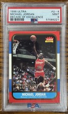 1996 Ultra Decade of Excellence Michael Jordan Rookie card Insert #U4 PSA 9 Mint. rookie card picture