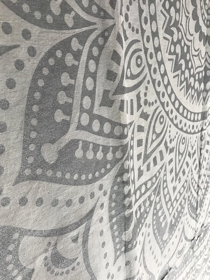 Блестящий серебряный серый гобелен настенный мандала богемный декор комнаты индийский... - Изображение 3 из 4