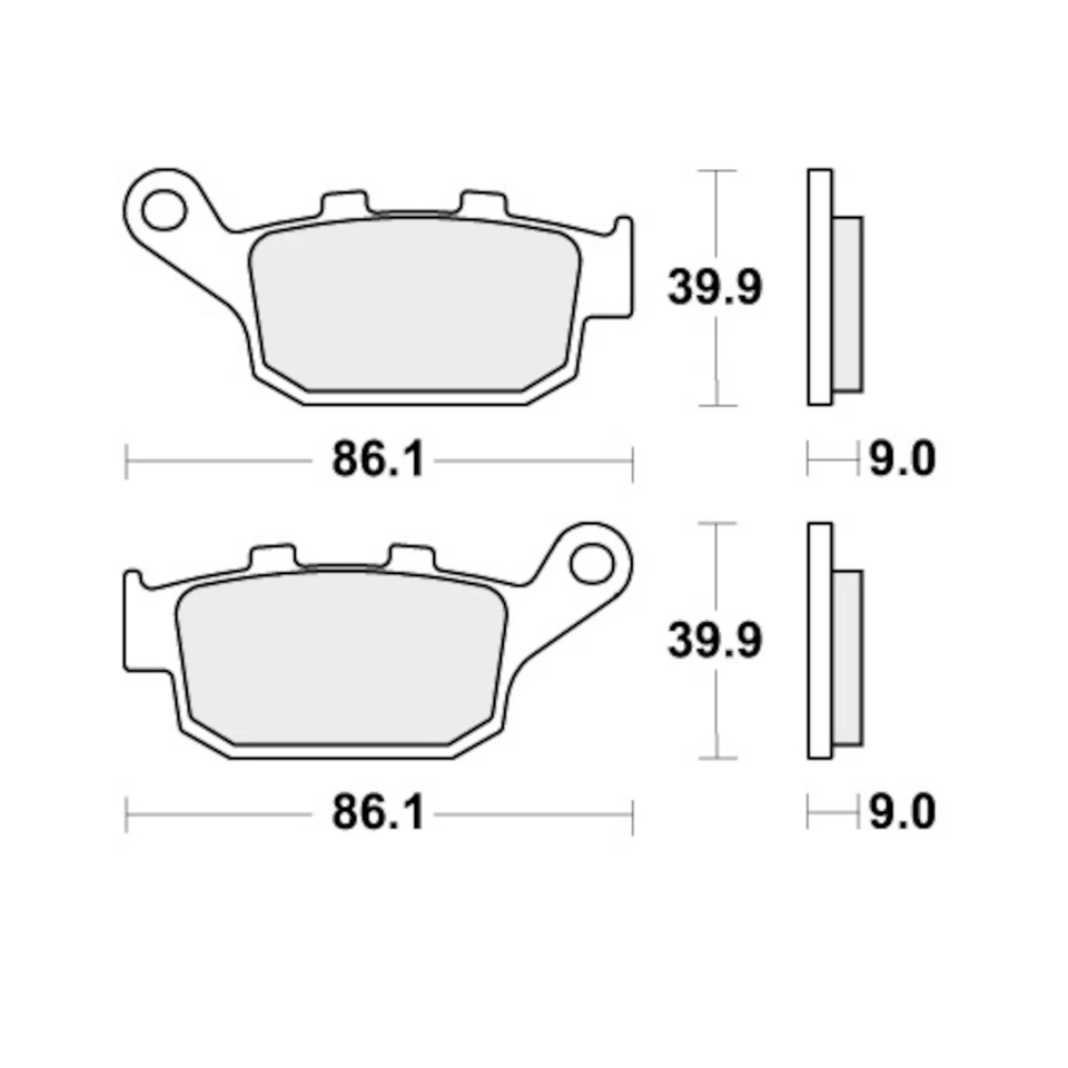 Pastillas de freno traseras para HONDA CBR 250 R ABS 2011-2013 Racing Carbon Tech SBS Foto 2 de 4