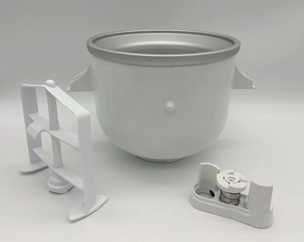 KitchenAid KICA Ice Cream Maker Bowl 2 Qt Bowl Paddle and Part top part OEM