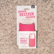 30Watt Shower Seltzer Holder Pink Silicone, Adhesive Mount, Matte Finish