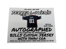 Terrell Owens Signed Autographed Bills PREORDER Custom Jersey SWAU COA