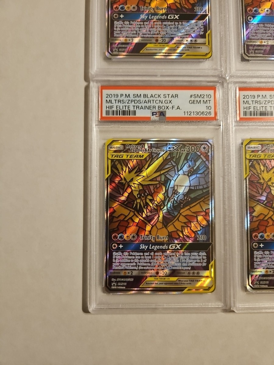 SM210 PSA 10 SEQUENTIAL CERTS (X6) MOLTRES ZAPDOS ARTICUNO GX