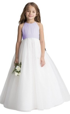 Chiffon Tulle Flower Girl Dress Junior Bridesmaid Dresses for Wedding Party 5