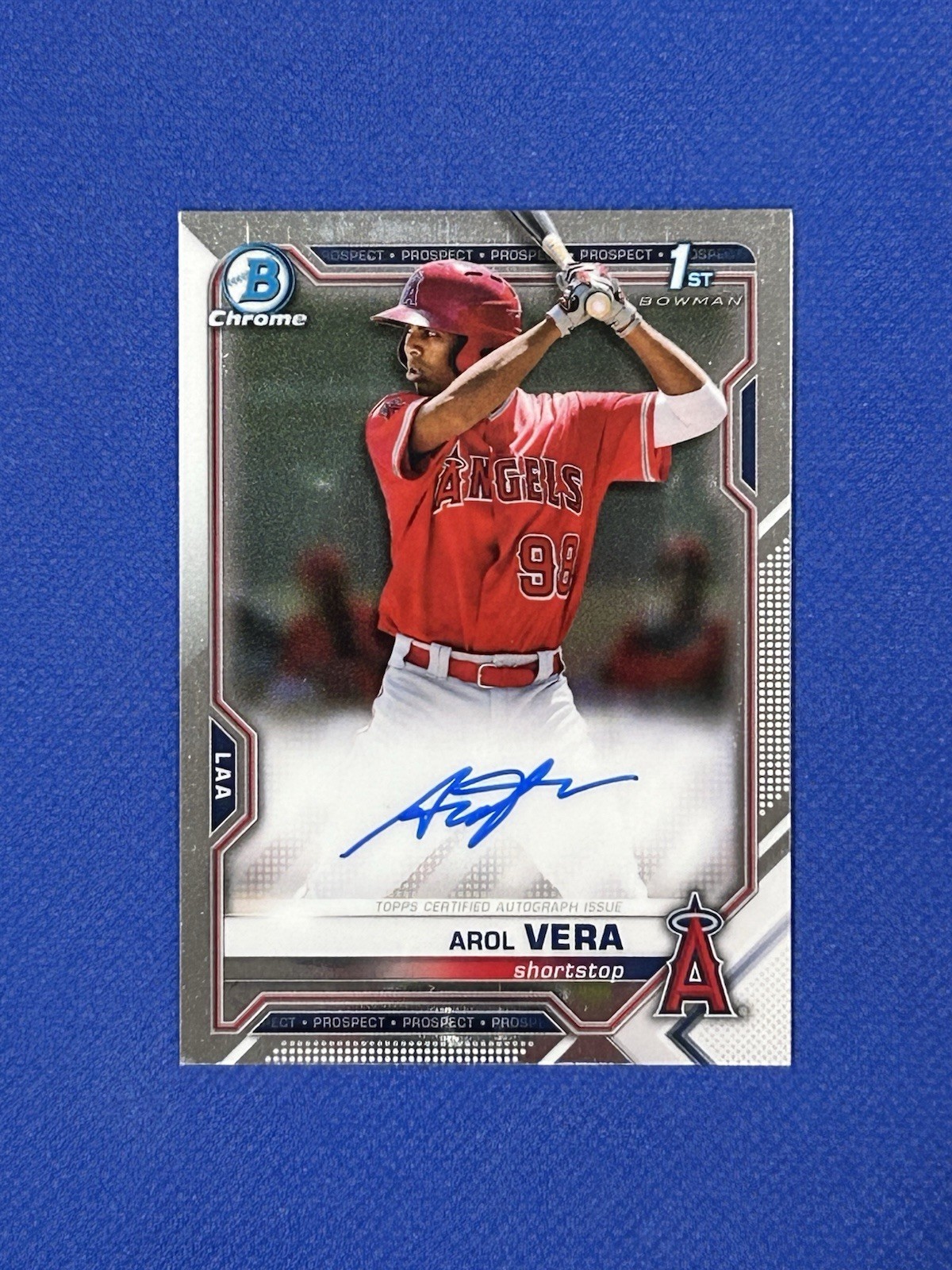 Arol Vera 2021 Bowman Chrome Prospect Auto #CPA-AVE rookie autograph rc Angels