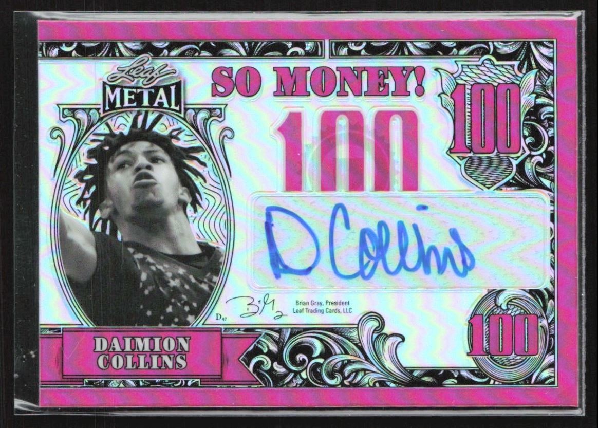 Daimion Collins 2021-22 Leaf Metal So Money Pink Auto /25 #SM-DC2
