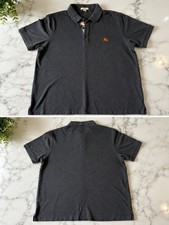 Burberry Brit Mens Gray Nova Check Polo Shirt Size L, 100 Cotton