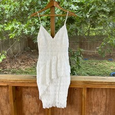 Lulus Mackenzie White Lace Ruffled Mini Dress Size S. New!