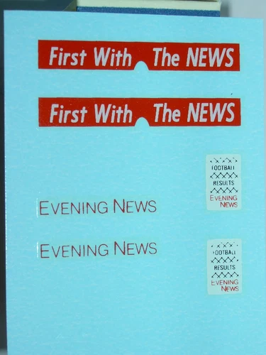 All Six Replacement decals (6) for Matchbox Lesney 42a Bedford Evening News Van