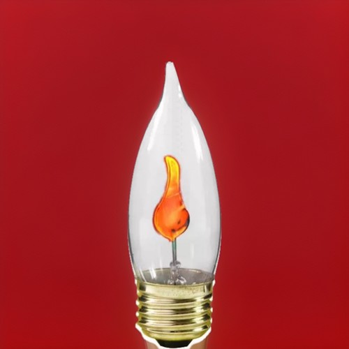 Creative Hobbies® 3W Flicker Flame Light Bulb-Flame Shaped, Stdard Base-10 bulb - Picture 2 of 2
