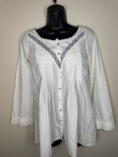 Anthropologie Odd Molly Top Blouse embroidery Cotton Sz 0-2 Boho Cottagecore - Picture 5 of 12