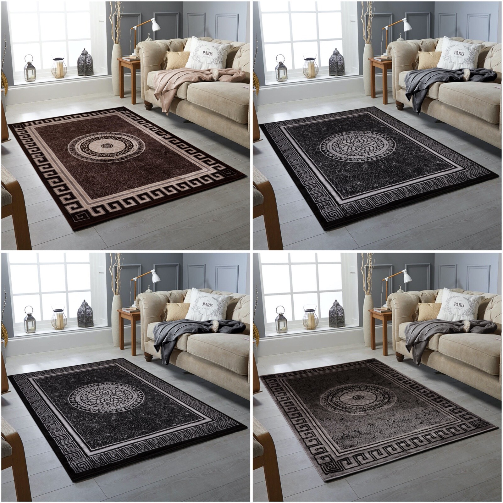 Black Grey Silver Small Ex Large Big Huge Size Floor Carpet Area Rug Cheap Rugs eBay