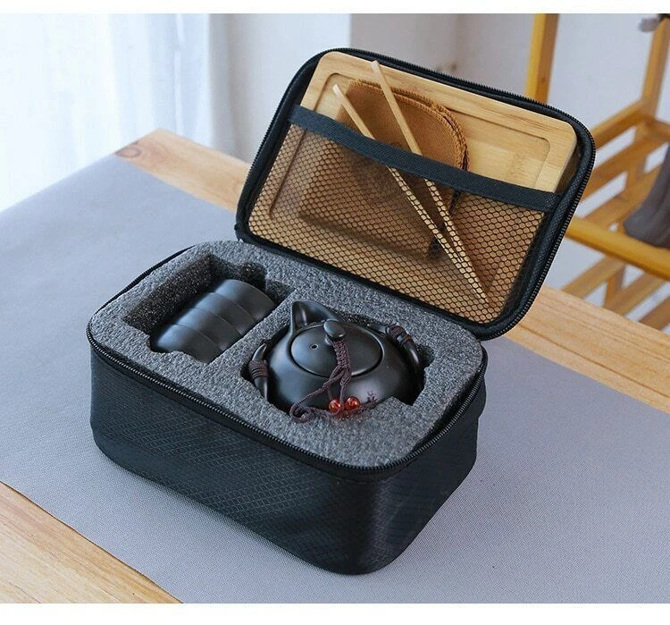 Ceramic Teapot Kettle Chinese Tea Cup Travel Portable Tea Set Gift Drinkware New - Image 3 of 4