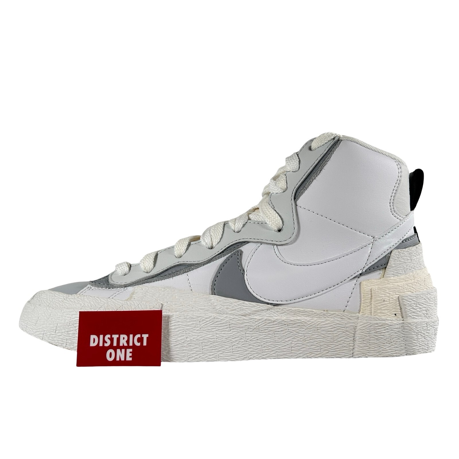 Blazer Sacai x Nike Mid Bianco Grigio Taglia 8 5 BV0072 100