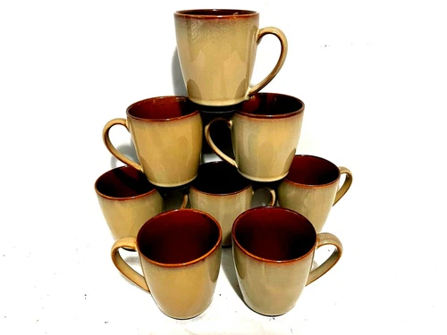 Sango Nova Brown 4933 Set Of 8 Coffee Mugs/Cups