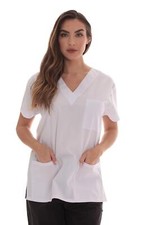 Just Love Solid Scrub Top for Women with Pockets and V-Neck - Comfortable and